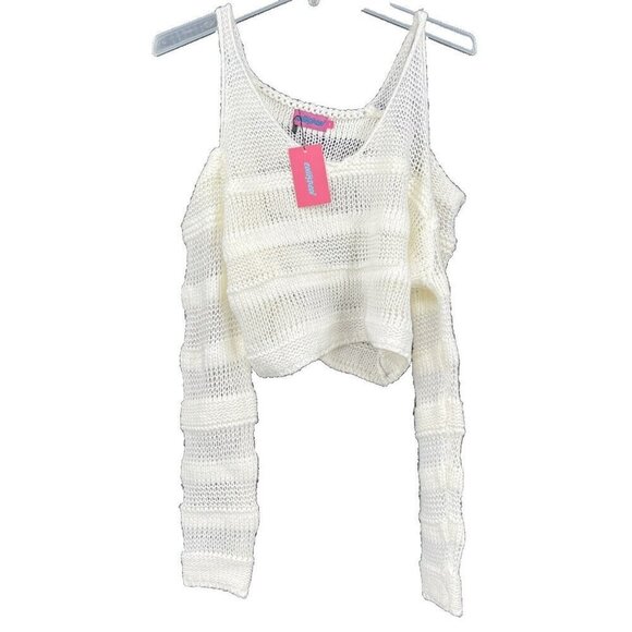 Edikted Crochet Halter Cold Shoulder Summer Beachy Lagenlook Medium - Picture 1 of 9